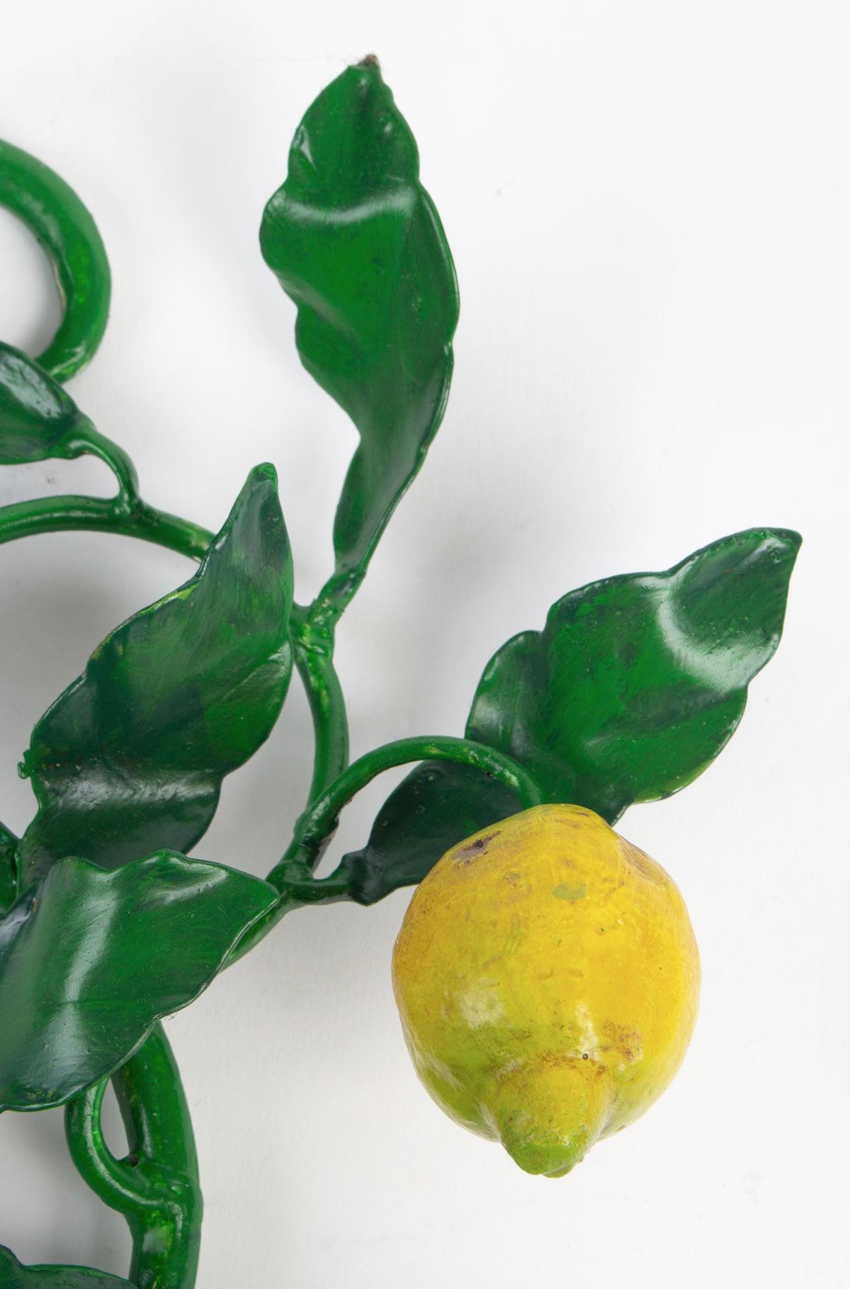 Metal 1960s Pair of Maison Honore, Lemon Tree Sconces