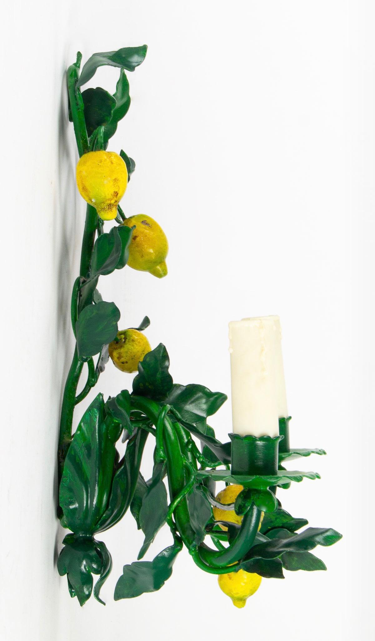 1960s Pair of Maison Honore, Lemon Tree Sconces 1