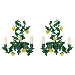 1960s Pair of Maison Honore, Lemon Tree Sconces