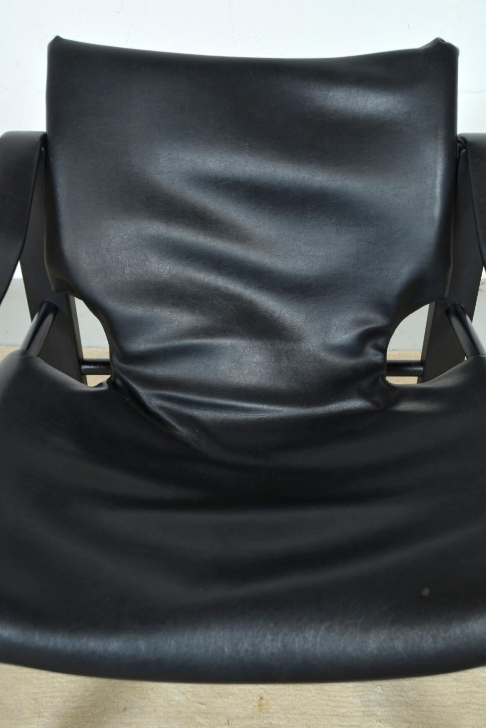 1960s Pair of Maurice Burke for Arkana Safari Campaign Lounge Chairs Black 6