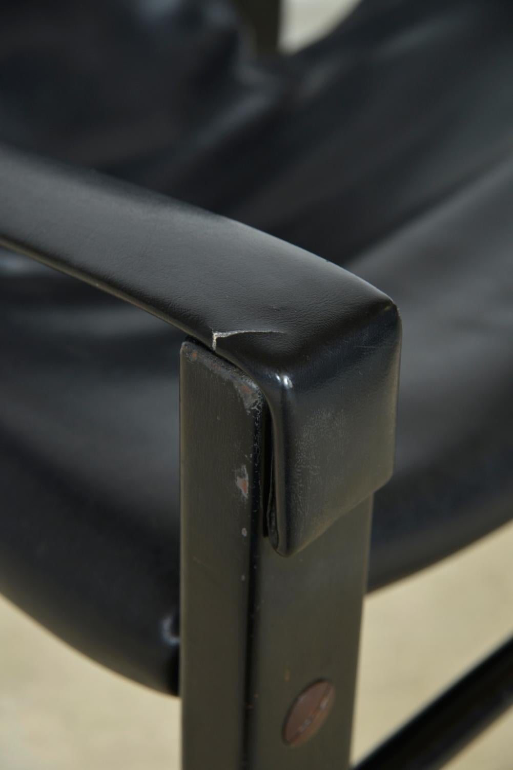 1960s Pair of Maurice Burke for Arkana Safari Campaign Lounge Chairs Black 7