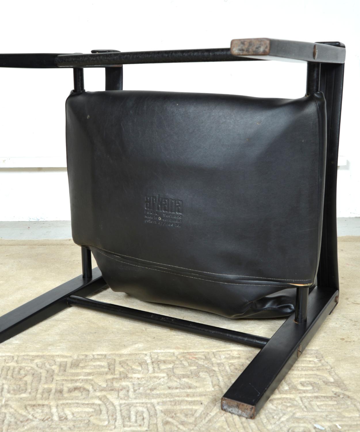 Steel 1960s Pair of Maurice Burke for Arkana Safari Campaign Lounge Chairs Black
