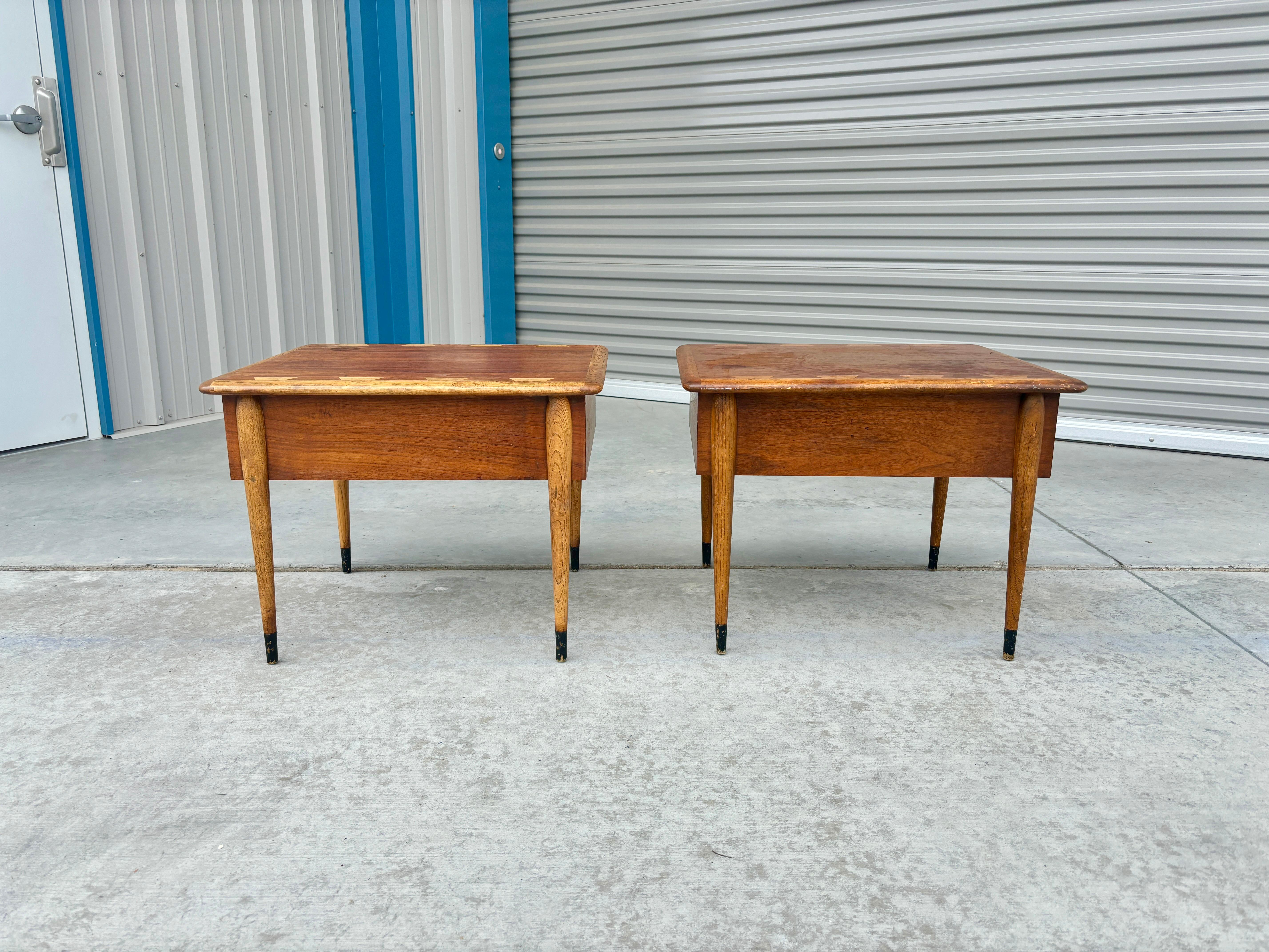 Mid-20th Century 1960s Pair Of Mid Century End Tables by Lane