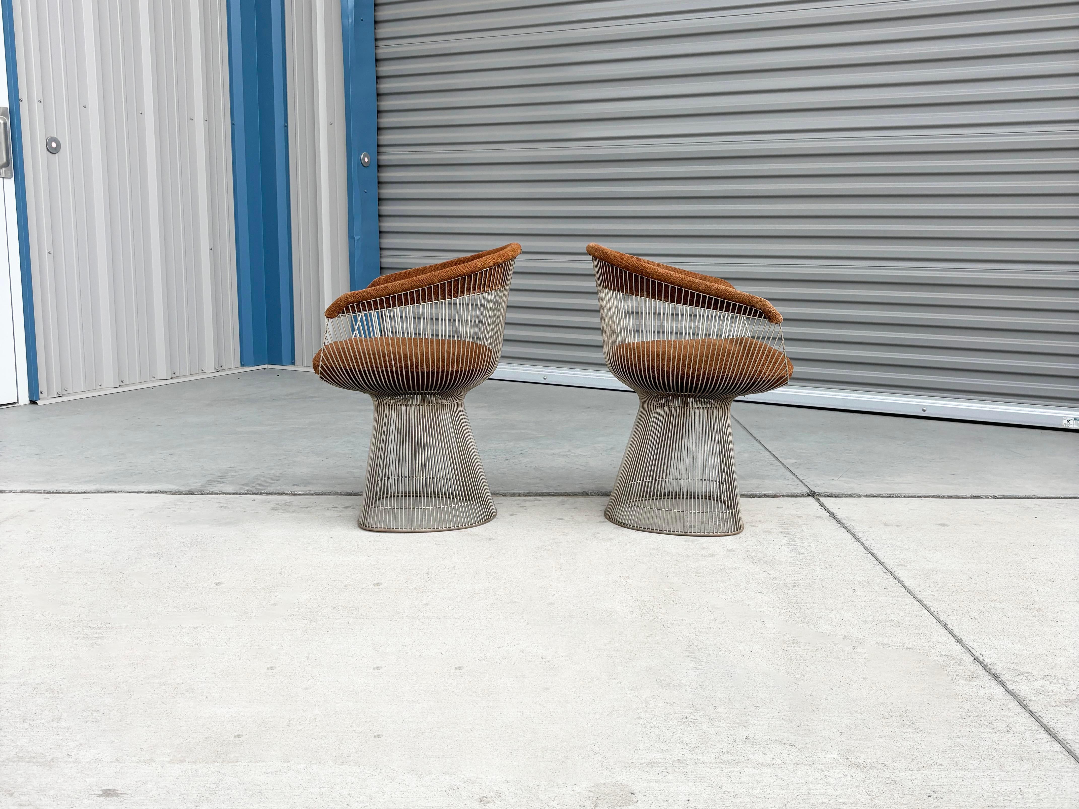 Mid-Century Modern 1960s Pair of Mid Century Warren Platner Dining Chairs for Knoll For Sale