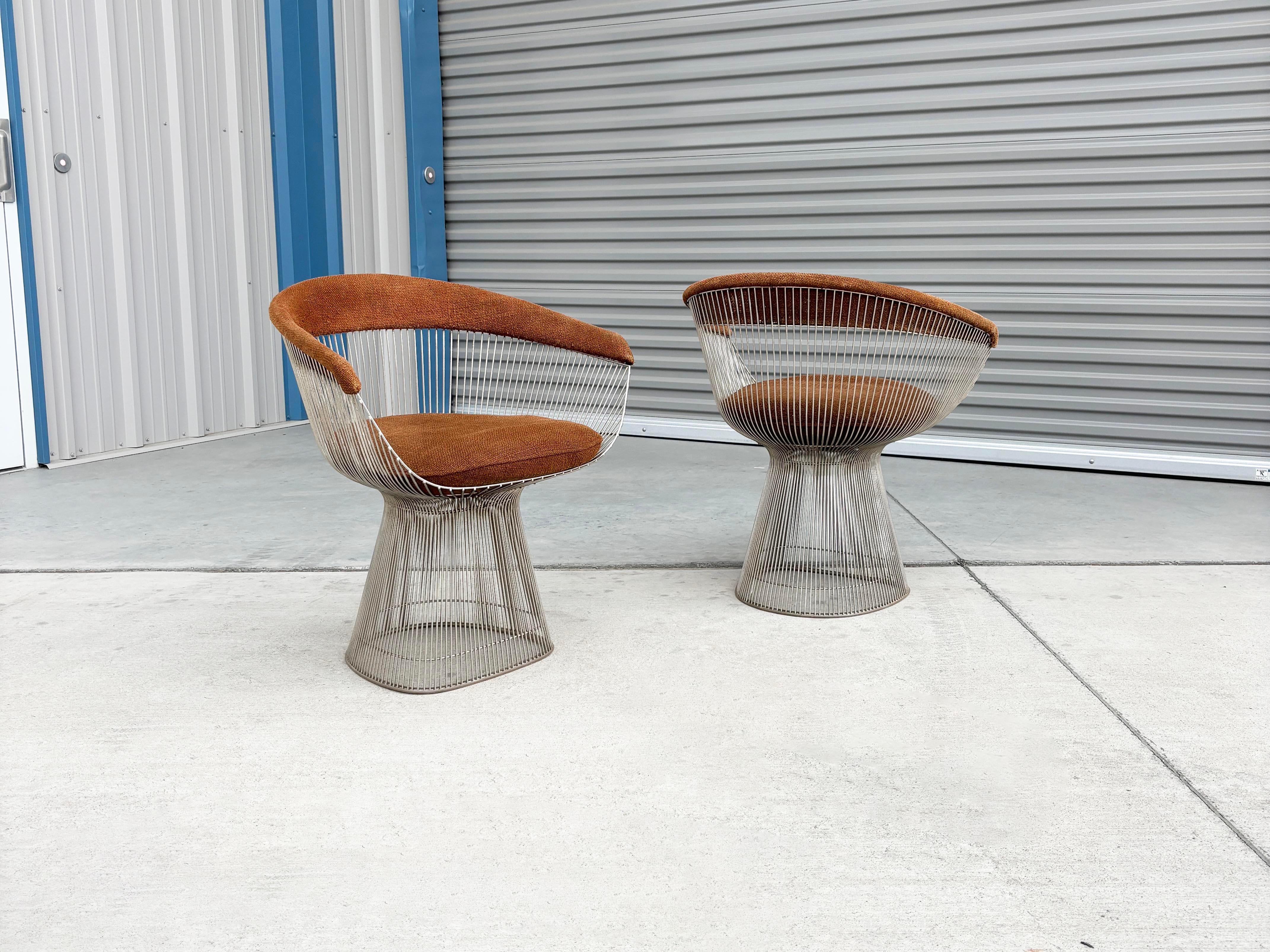 Mid-20th Century 1960s Pair of Mid Century Warren Platner Dining Chairs for Knoll For Sale