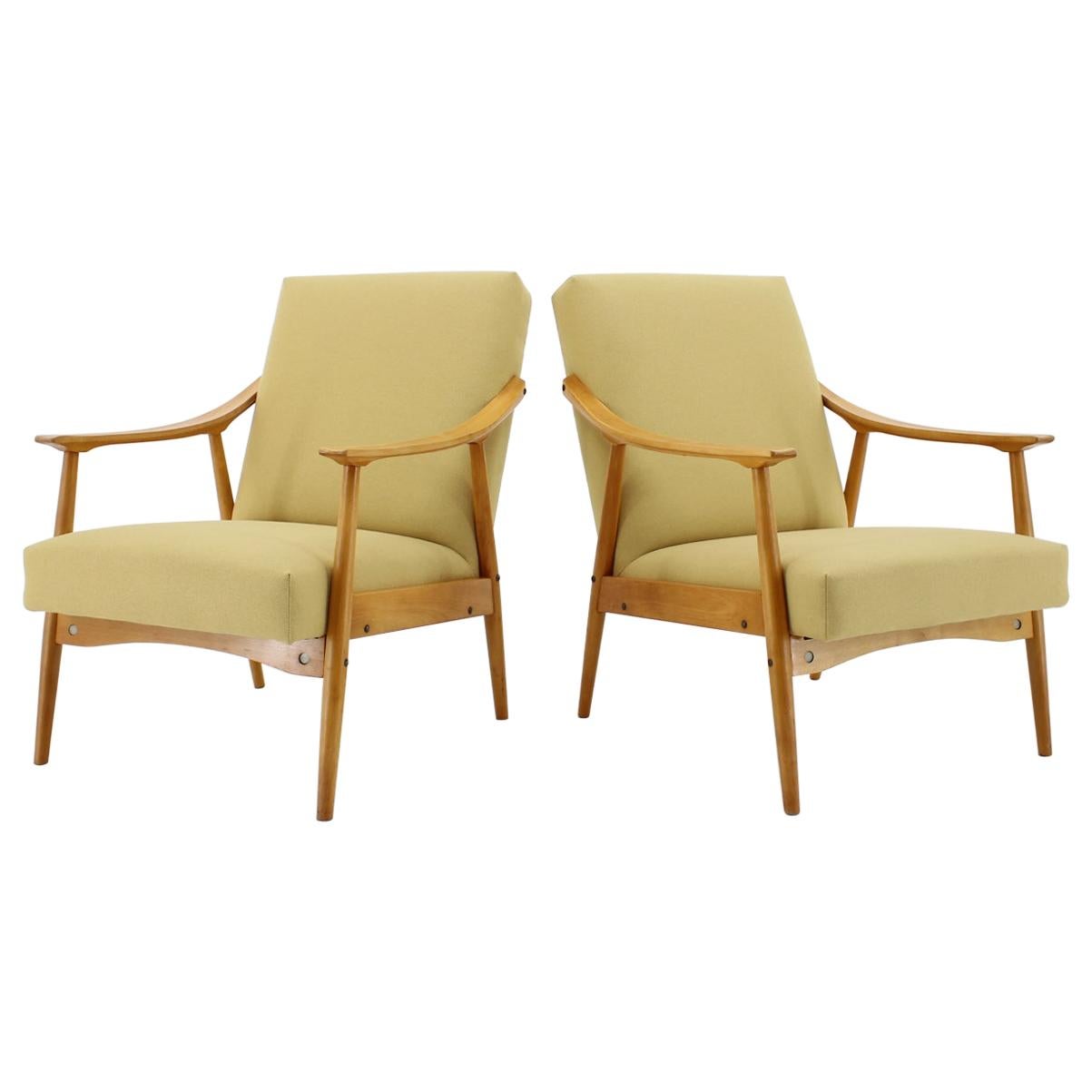 1960s Pair of Midcentury Armchairs, Czechoslovakia