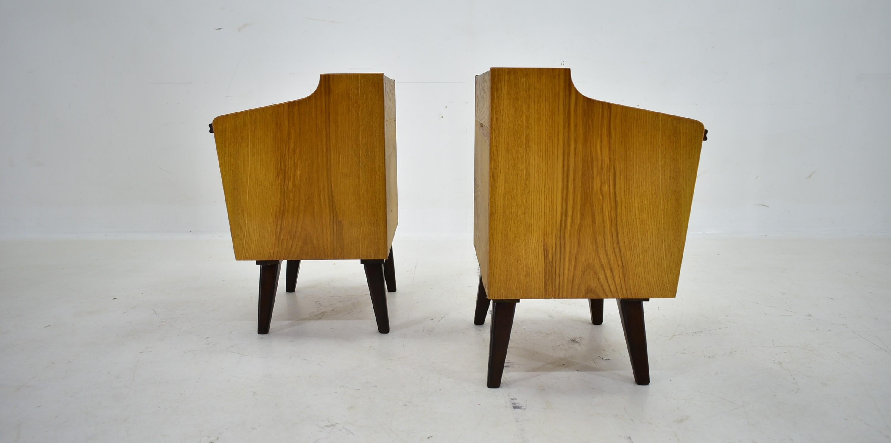1960s Pair of Midcentury Bedside Tables by Mojmir Požár, Czechoslovakia For Sale 5