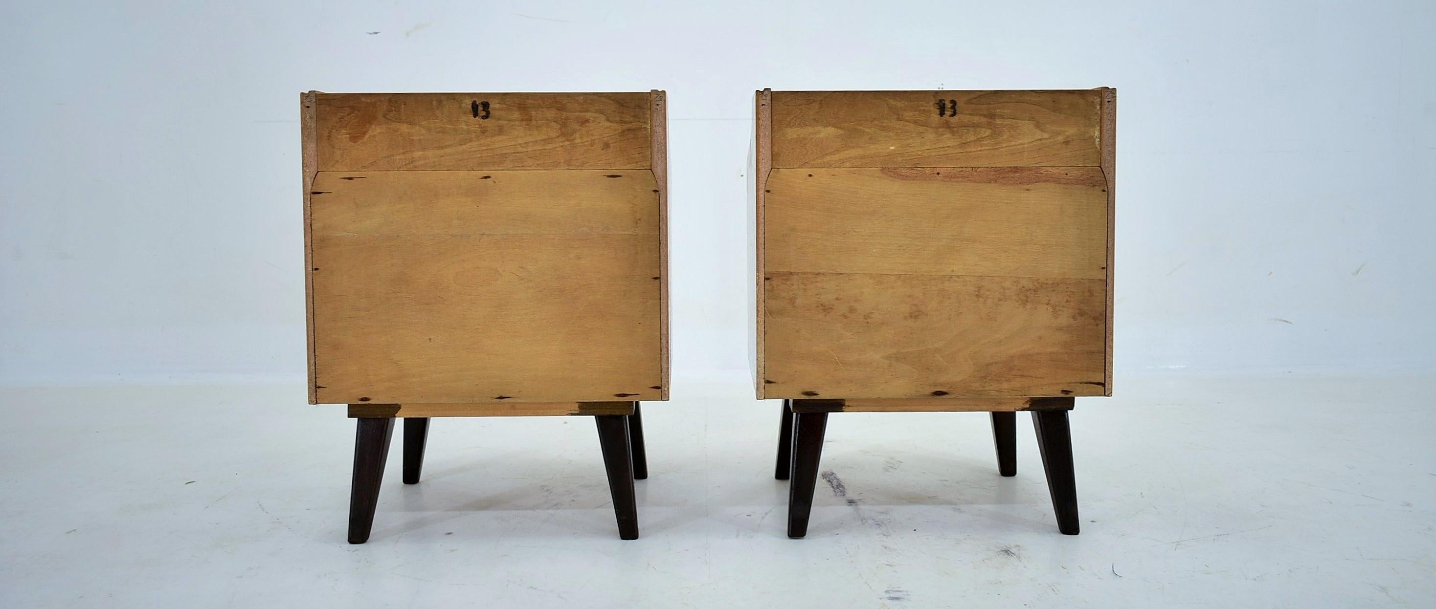 1960s Pair of Midcentury Bedside Tables by Mojmir Požár, Czechoslovakia For Sale 8