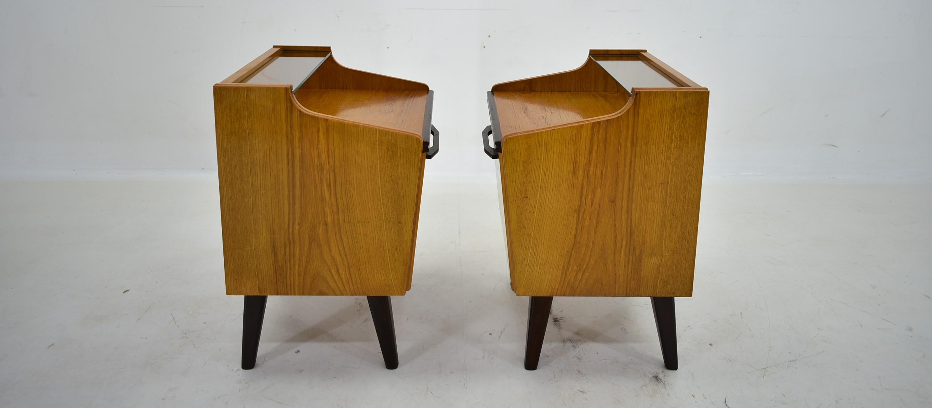 1960s Pair of Midcentury Bedside Tables by Mojmir Požár, Czechoslovakia For Sale 10