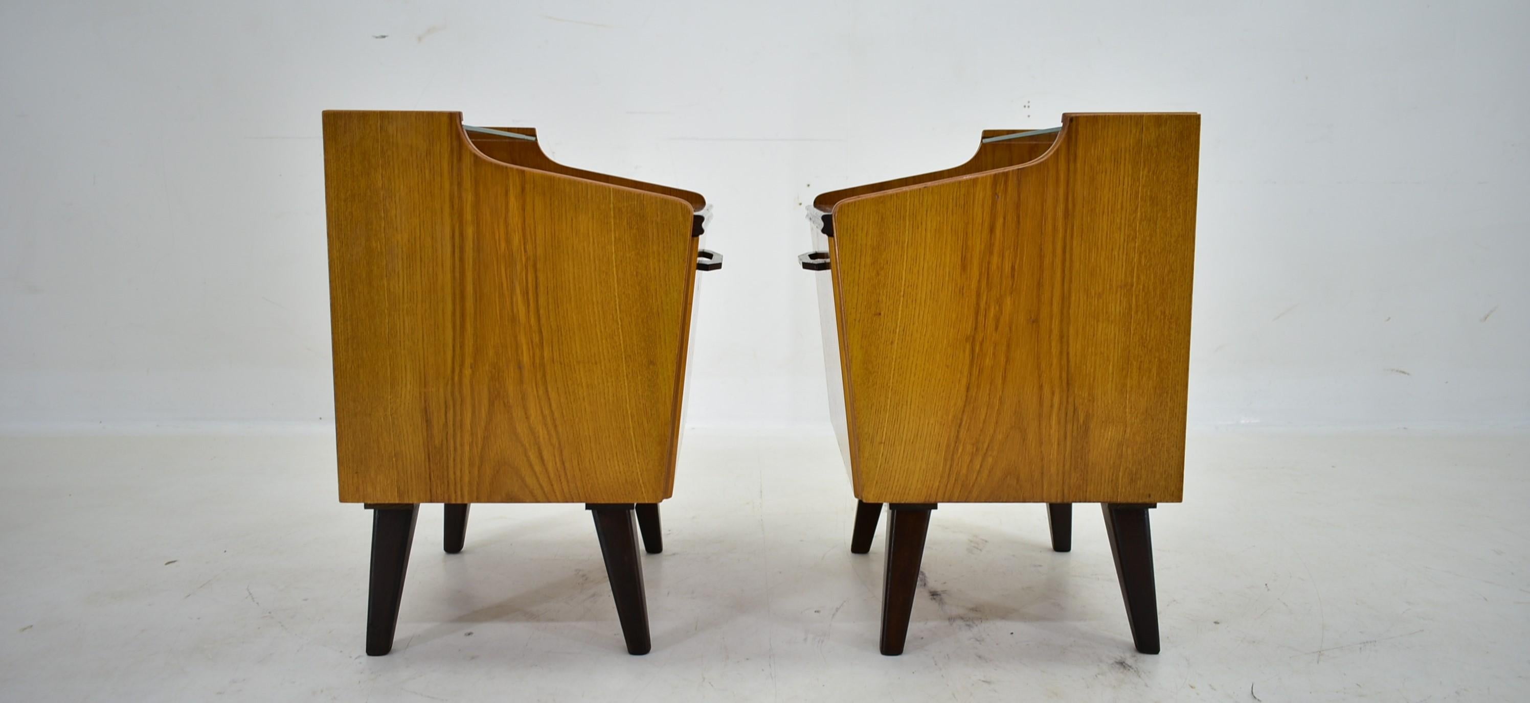 1960s Pair of Midcentury Bedside Tables by Mojmir Požár, Czechoslovakia For Sale 11
