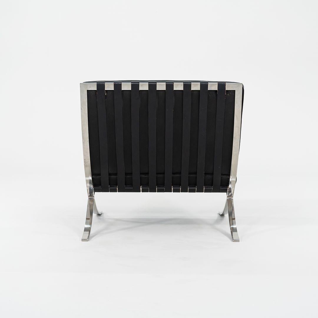 1960 Pareja de sillones Mies van der Rohe Knoll Barcelona con acero inoxidable en venta 3
