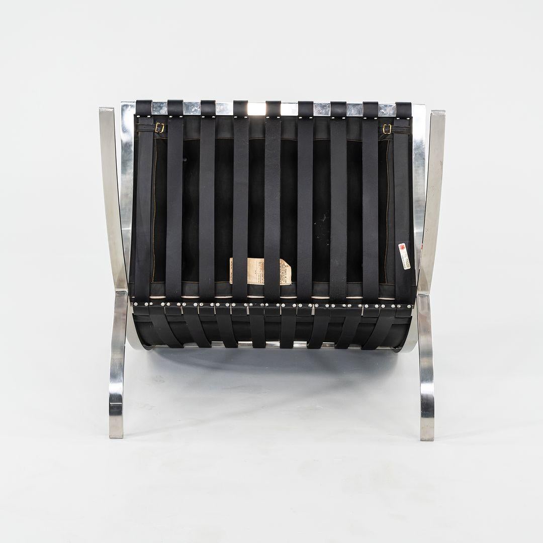 1960 Pareja de sillones Mies van der Rohe Knoll Barcelona con acero inoxidable en venta 4