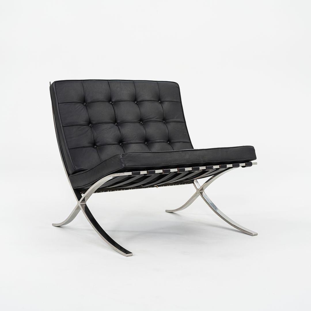 1960 Pareja de sillones Mies van der Rohe Knoll Barcelona con acero inoxidable Moderno en venta