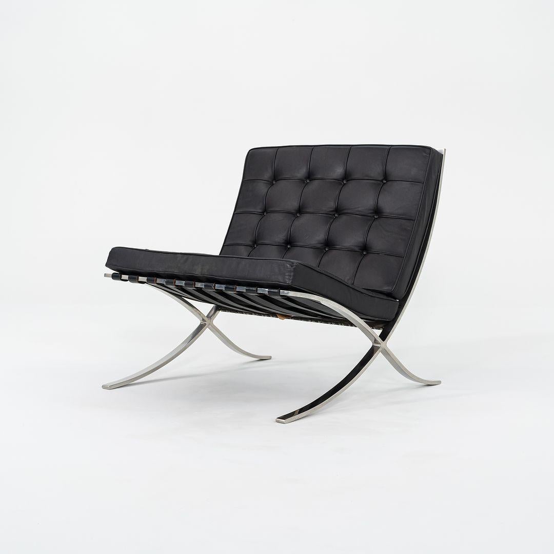 1960 Pareja de sillones Mies van der Rohe Knoll Barcelona con acero inoxidable Estadounidense en venta