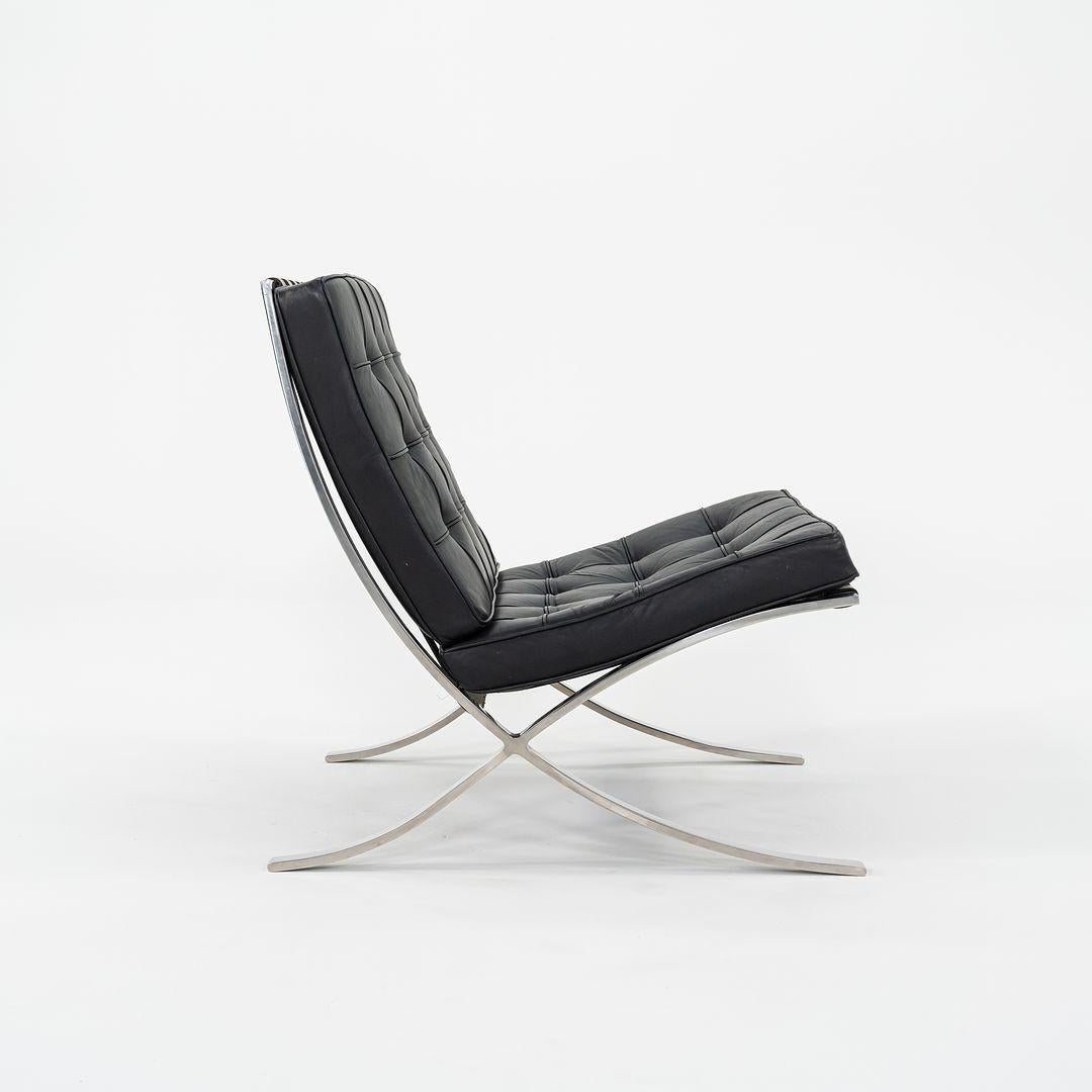 1960 Pareja de sillones Mies van der Rohe Knoll Barcelona con acero inoxidable en Bueno estado para la venta en Philadelphia, PA