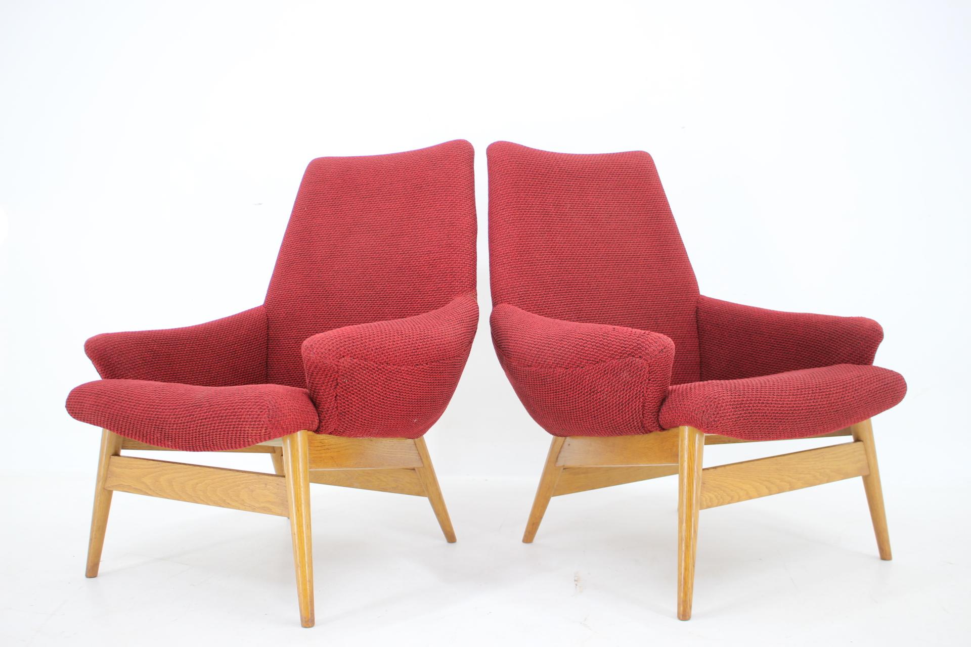 1960s, Pair of Miroslav Navratil Lounge Chairs, Czechoslovakia For Sale 5