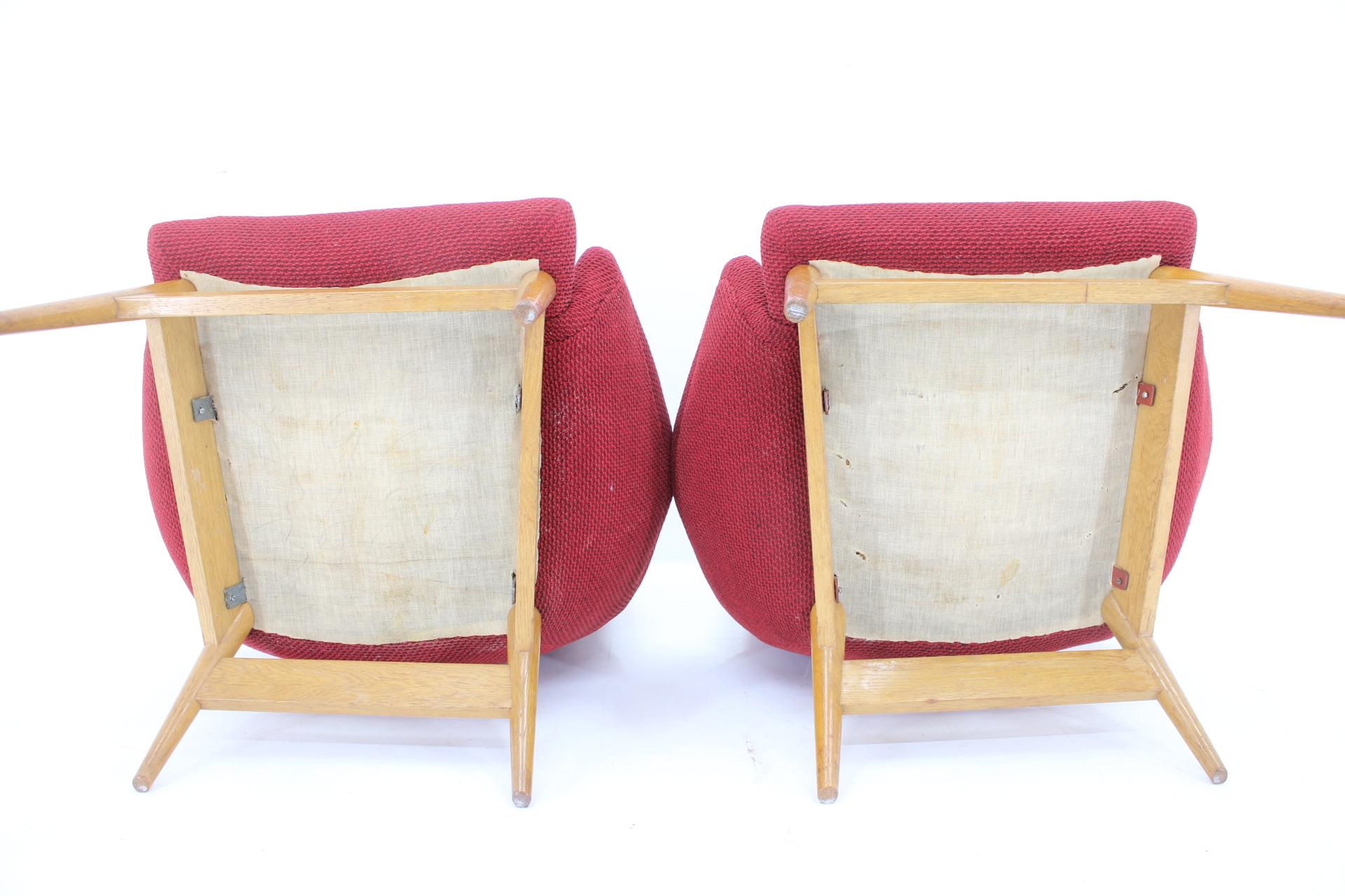 1960s, Pair of Miroslav Navratil Lounge Chairs, Czechoslovakia For Sale 8