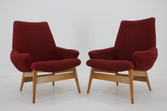 1960s, Pair of Miroslav Navratil Lounge Chairs, Czechoslovakia
