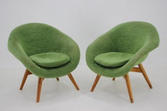 1960s Pair of Miroslav Navratil Lounge Chairs, Czechoslovakia