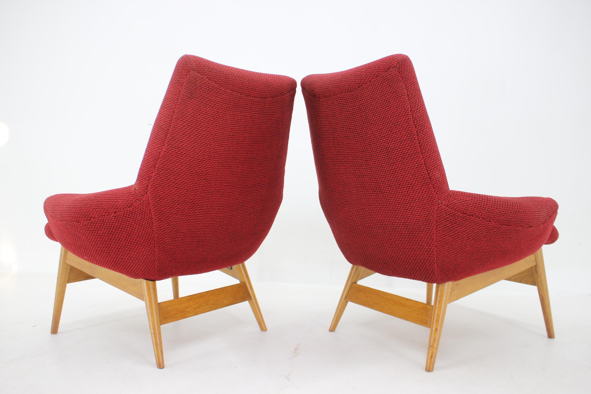 1960s, Pair of Miroslav Navratil Lounge Chairs, Czechoslovakia For Sale 3