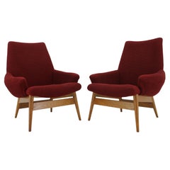 1960s, Pair of Miroslav Navratil Lounge Chairs, Czechoslovakia