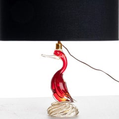 1960s Pair of Murano Glass Swans Table Lights