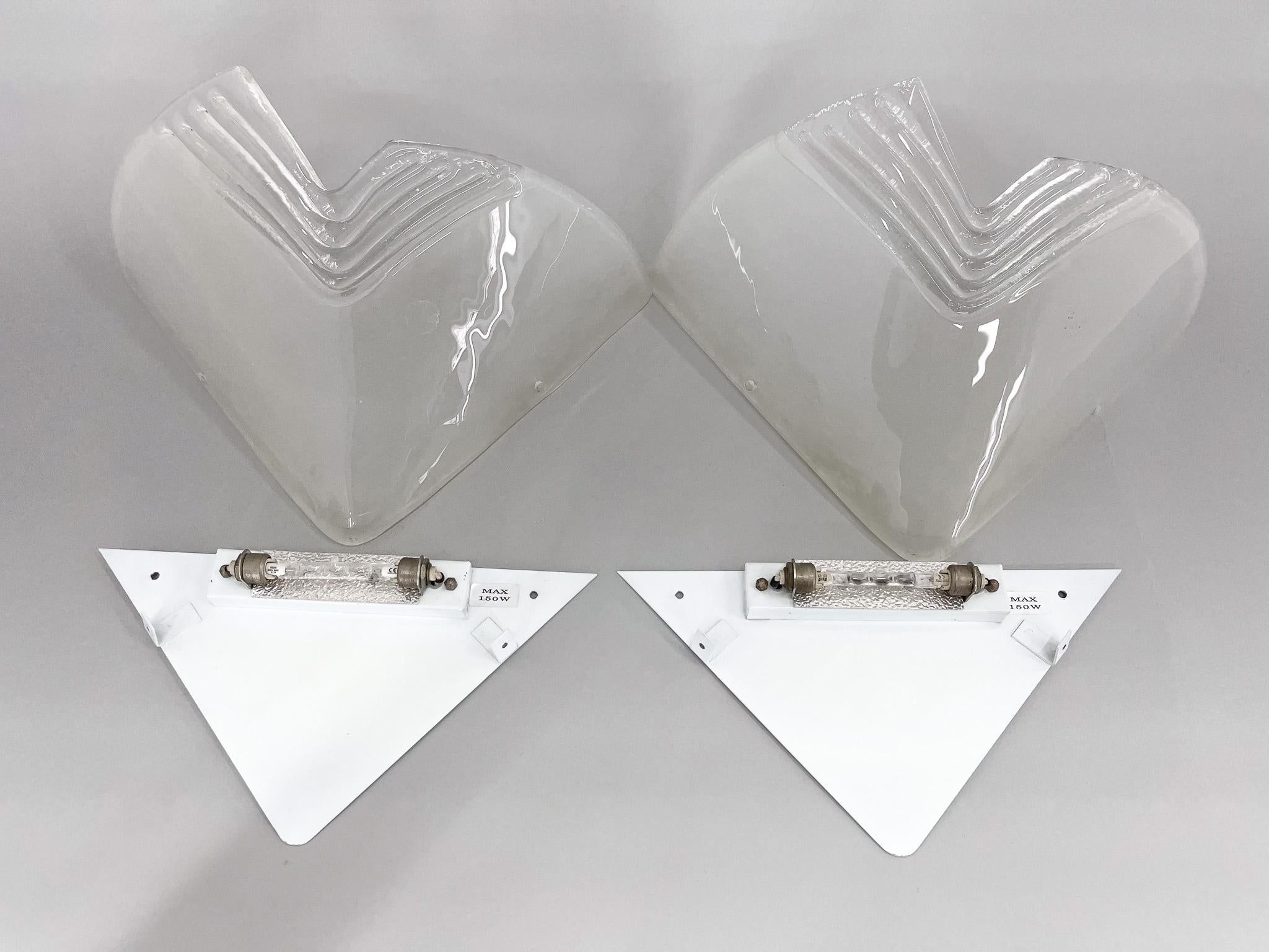1960s Pair of Murano Glass Wall Lights, Italy For Sale 2