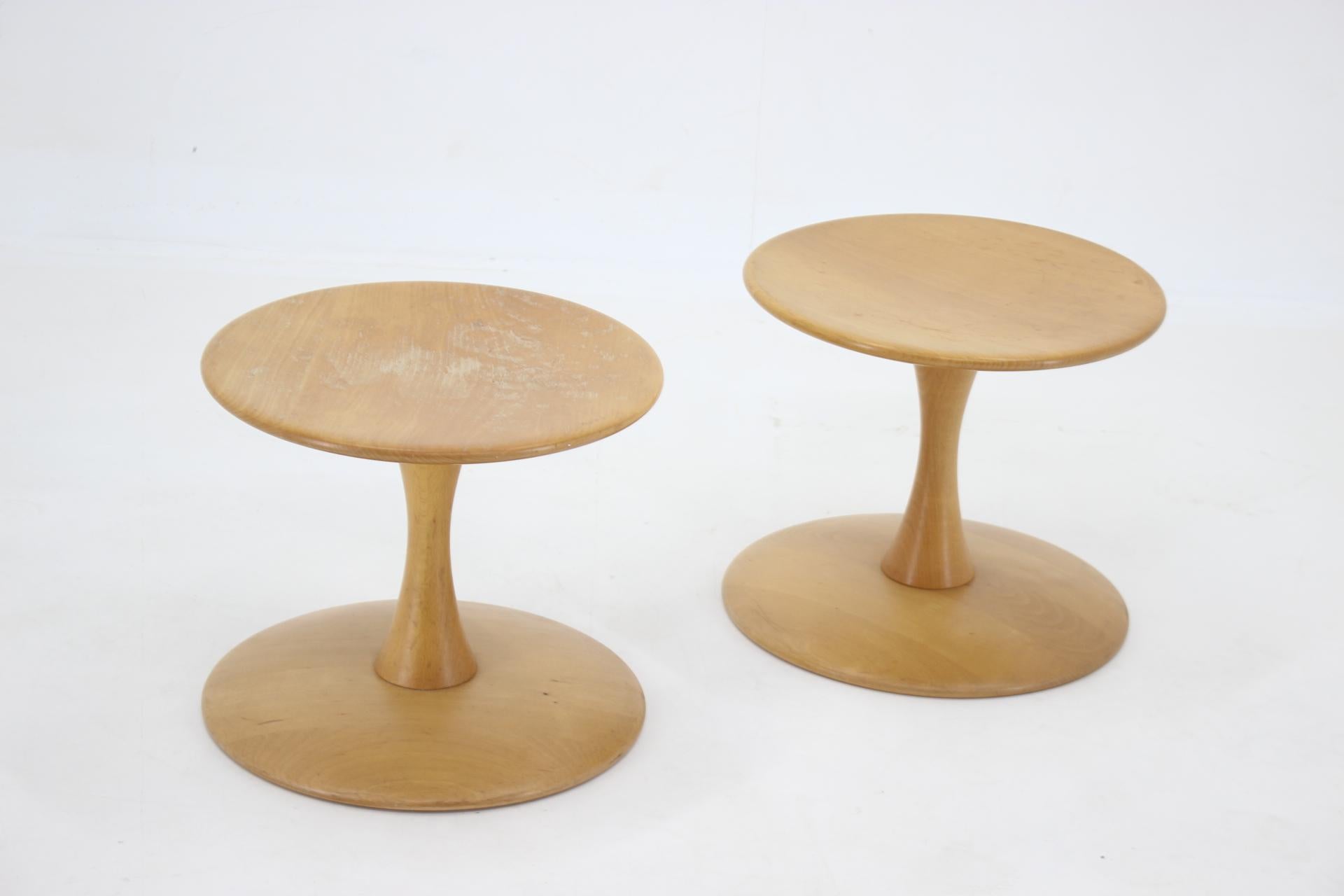 Mid-Century Modern 1960s Pair of Nanna Ditzel Beech Stools by Kolds Savværk, Denmark For Sale