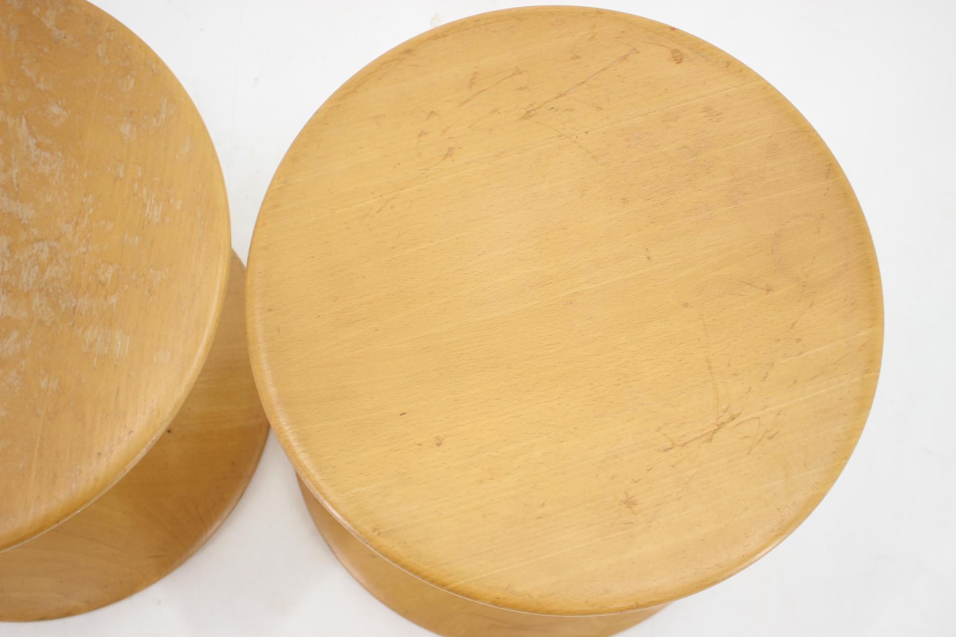 Mid-20th Century 1960s Pair of Nanna Ditzel Beech Stools by Kolds Savværk, Denmark For Sale
