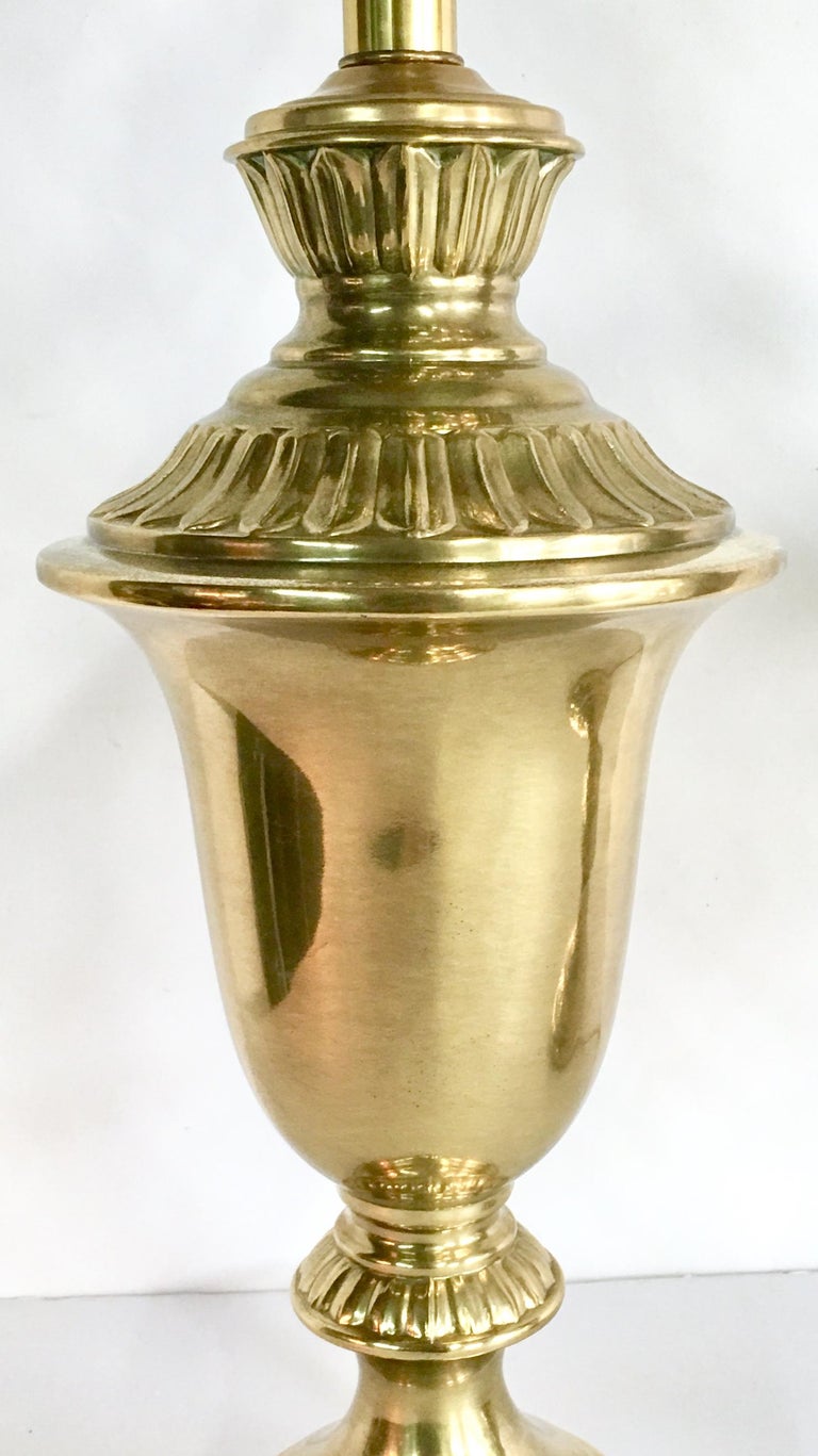 1960'S Pair Of Neoclassical Style Solid Brass Table Lamps ...