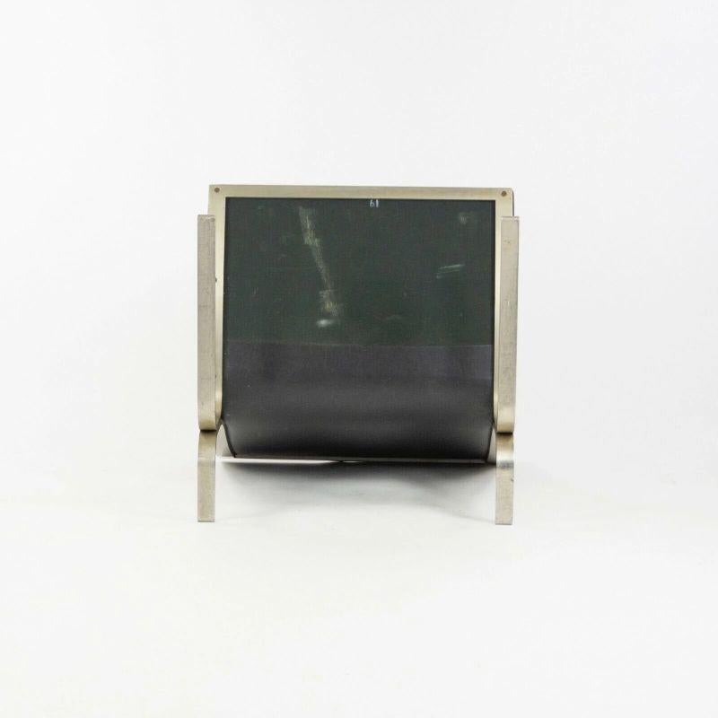 1960s Pair of Nicos Zographos CH28 Ribbon Chairs in Black Leather & Steel 4