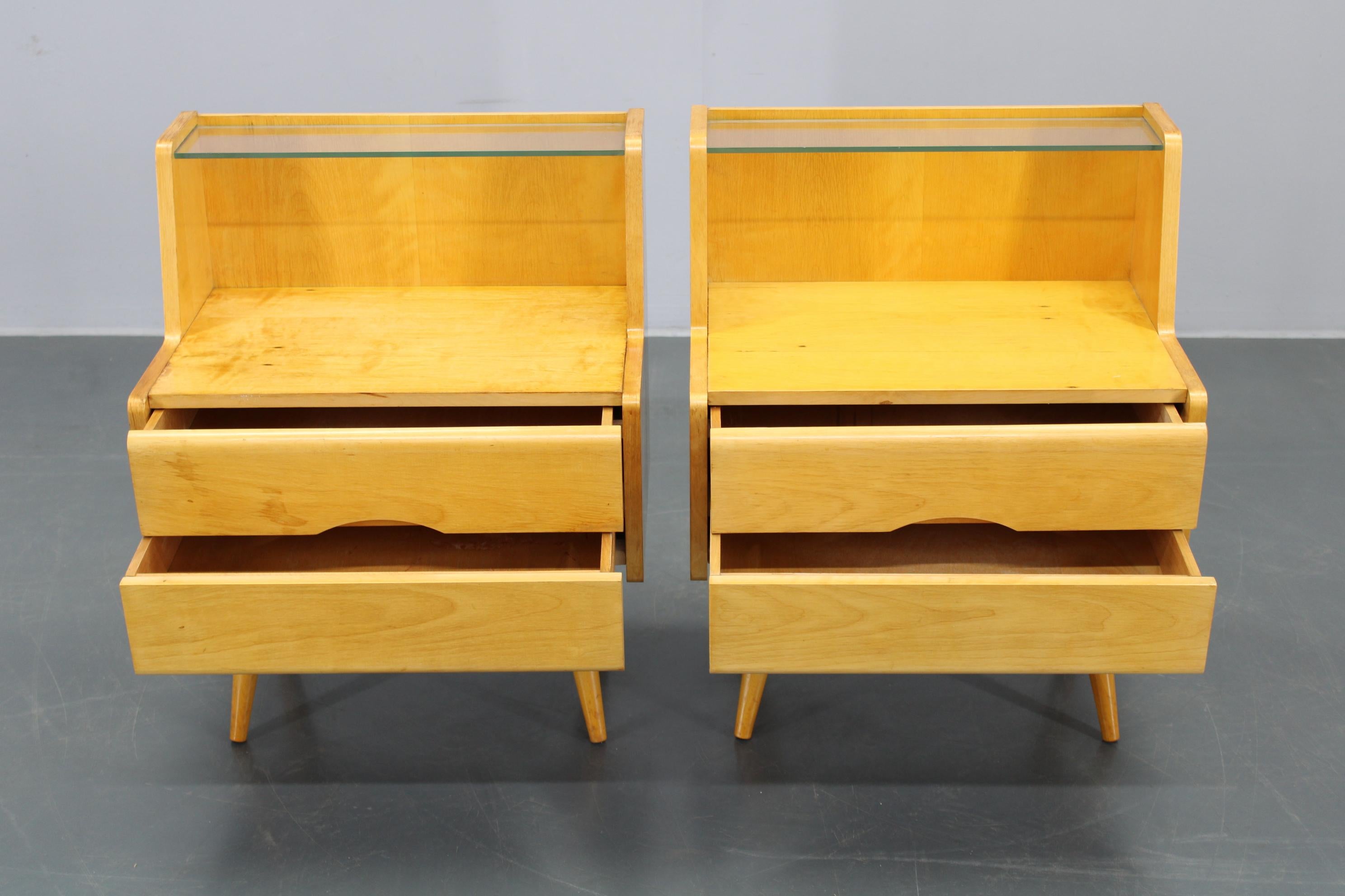 1960s Pair of Night Stands with, Czechoslovakia For Sale 2