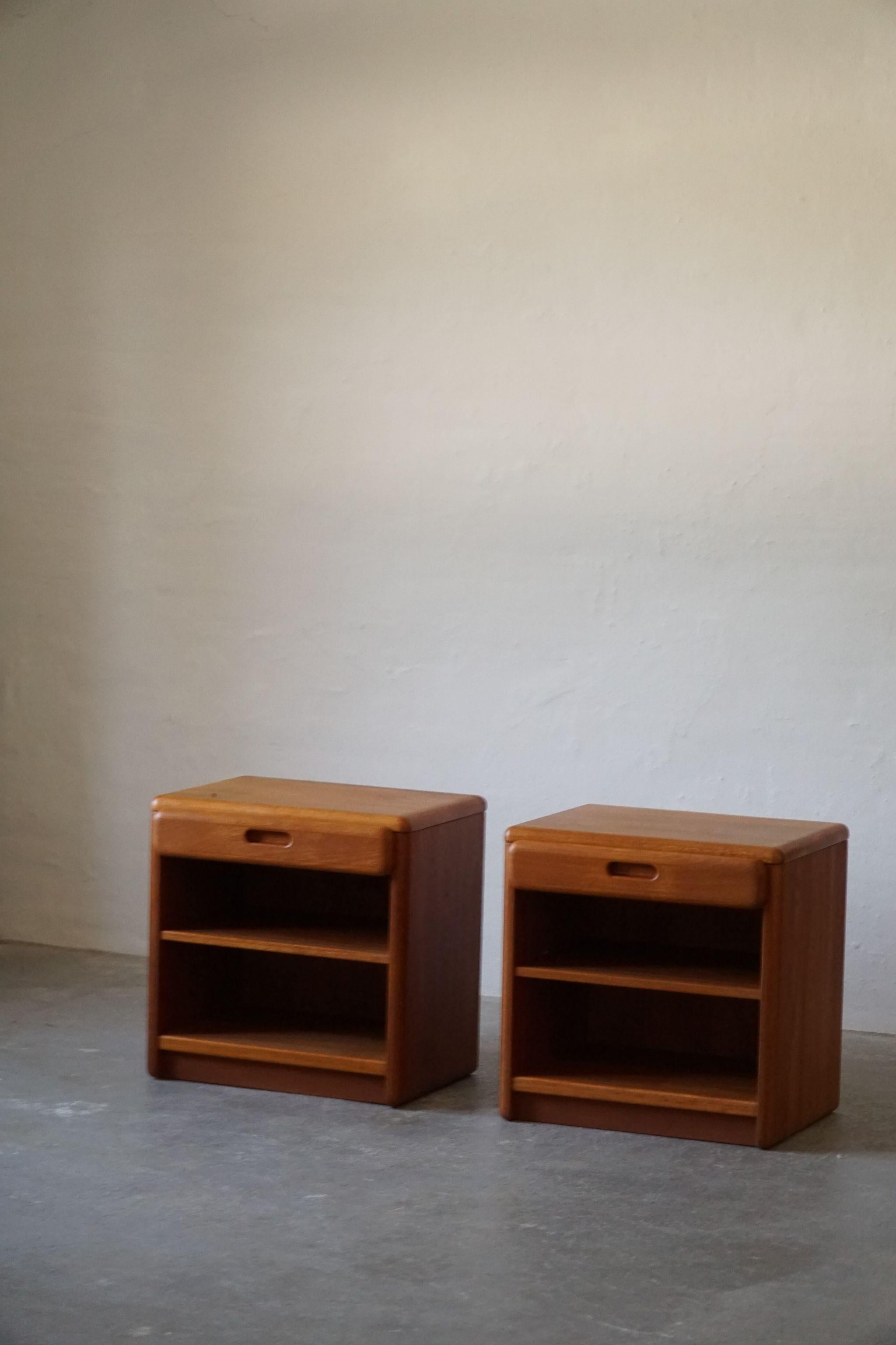 1960s, Pair of Night Stands with Drawers in Solid Teak, Danish Mid-Century 5