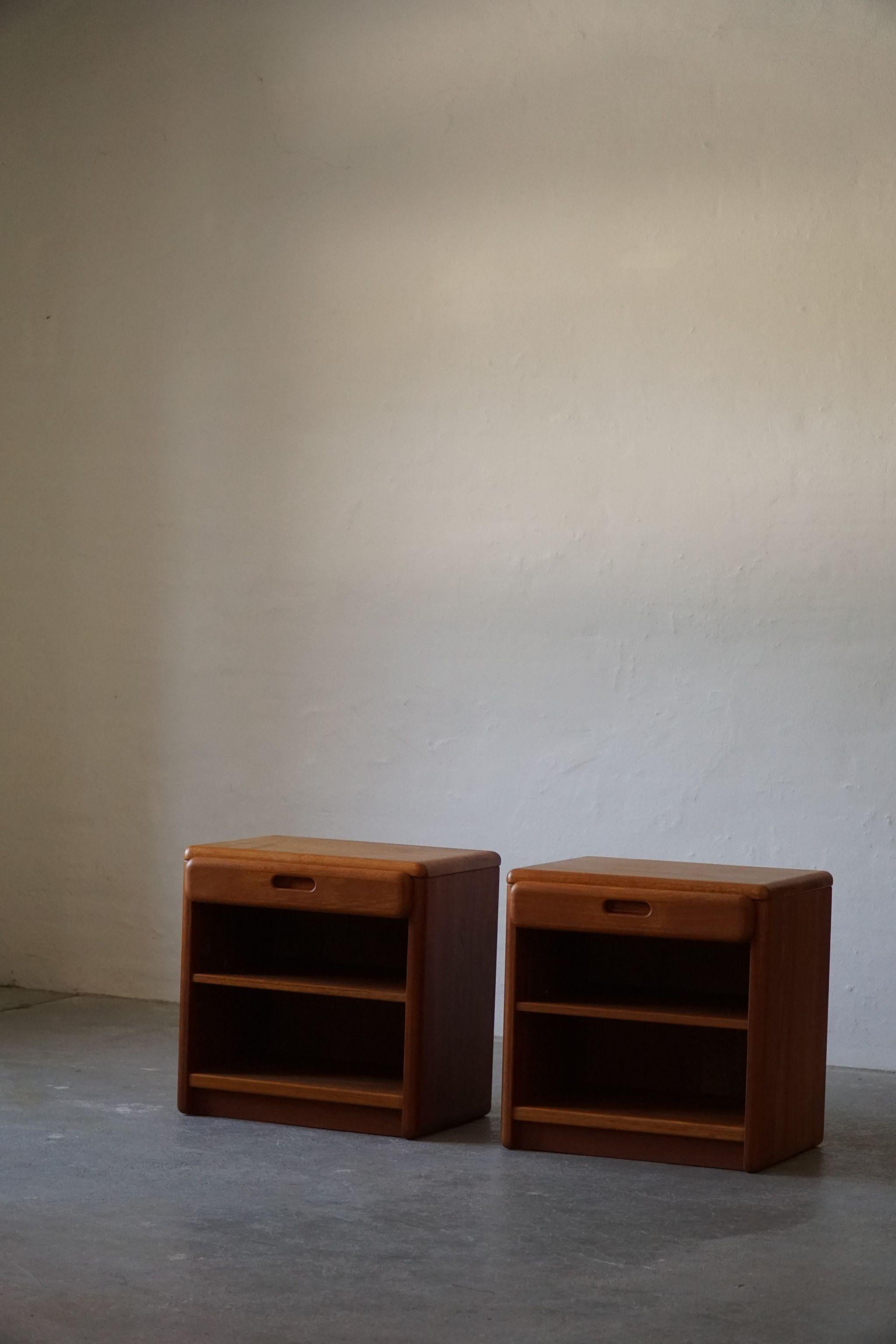 1960s, Pair of Night Stands with Drawers in Solid Teak, Danish Mid-Century 6