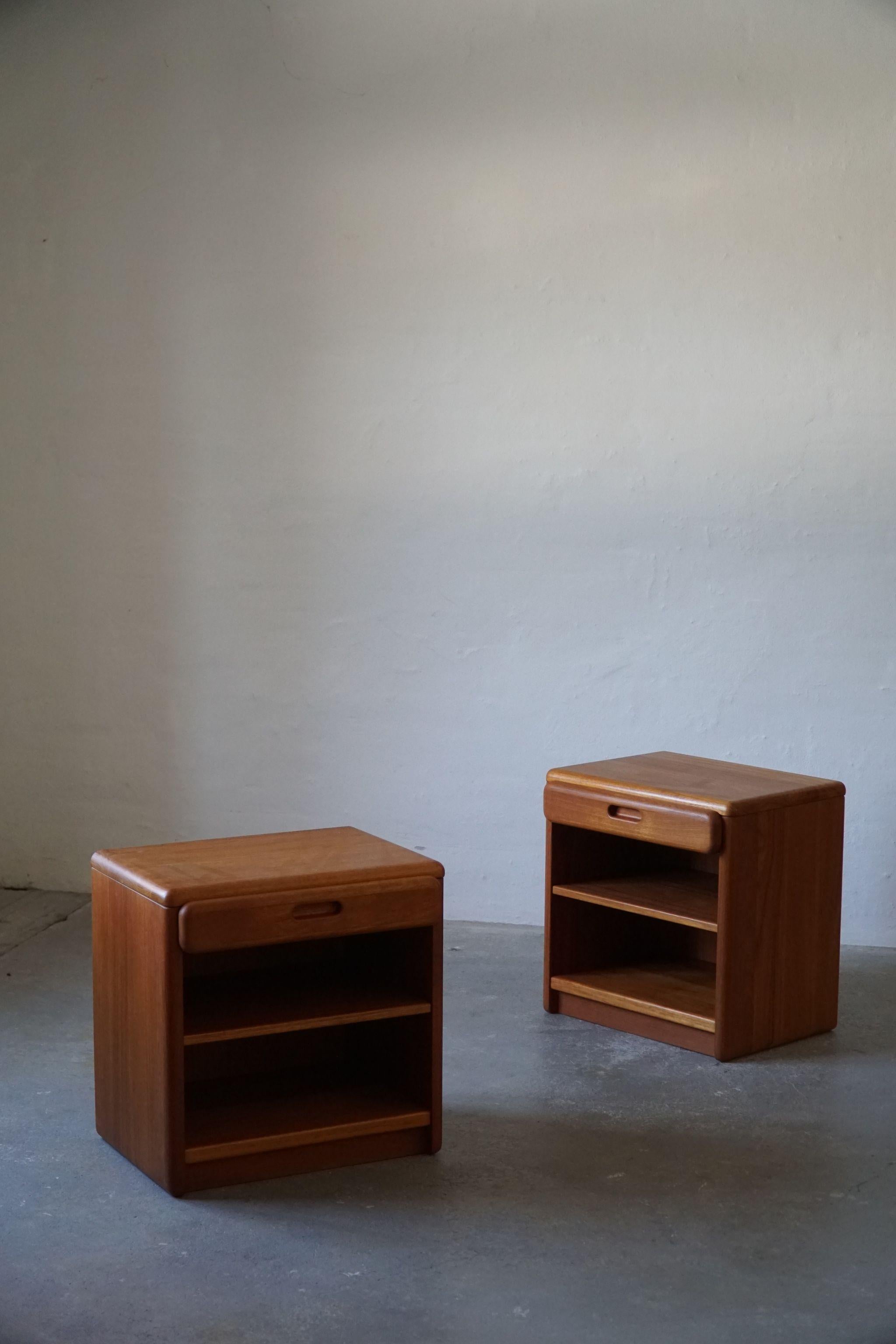 1960s, Pair of Night Stands with Drawers in Solid Teak, Danish Mid-Century 3