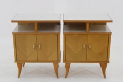1960s Pair of Nightstands in Ash Finish , Italy