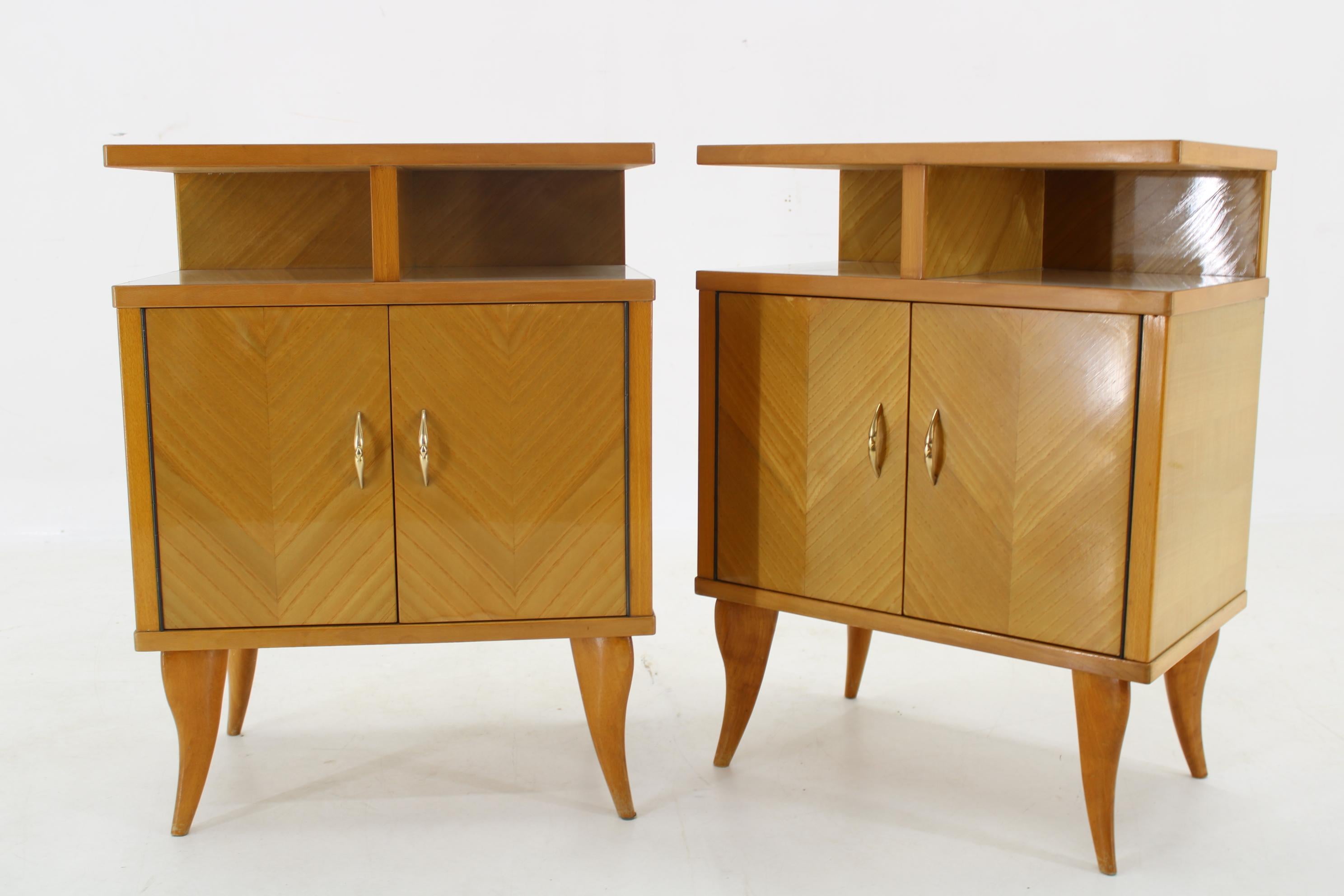 Mid-20th Century 1960s Pair of Nightstands in Ash Finish , Italy For Sale