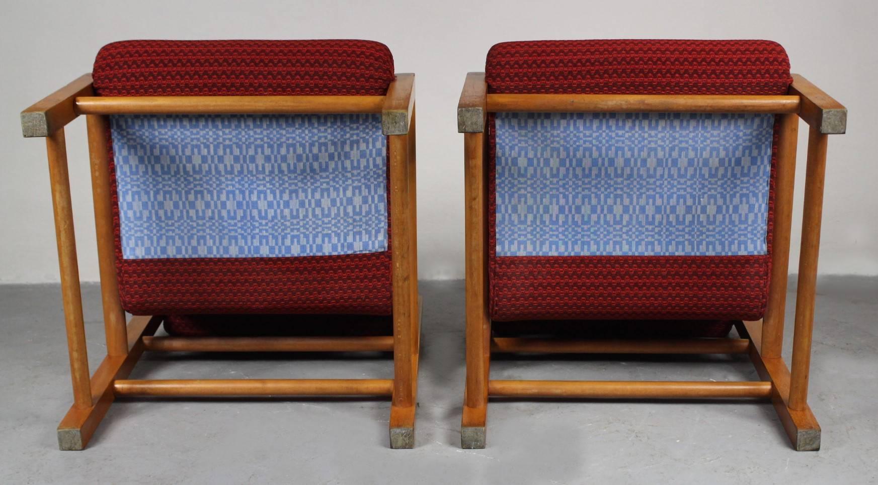 1960s Pair of Oak Easy Chairs, Czech Republic 2
