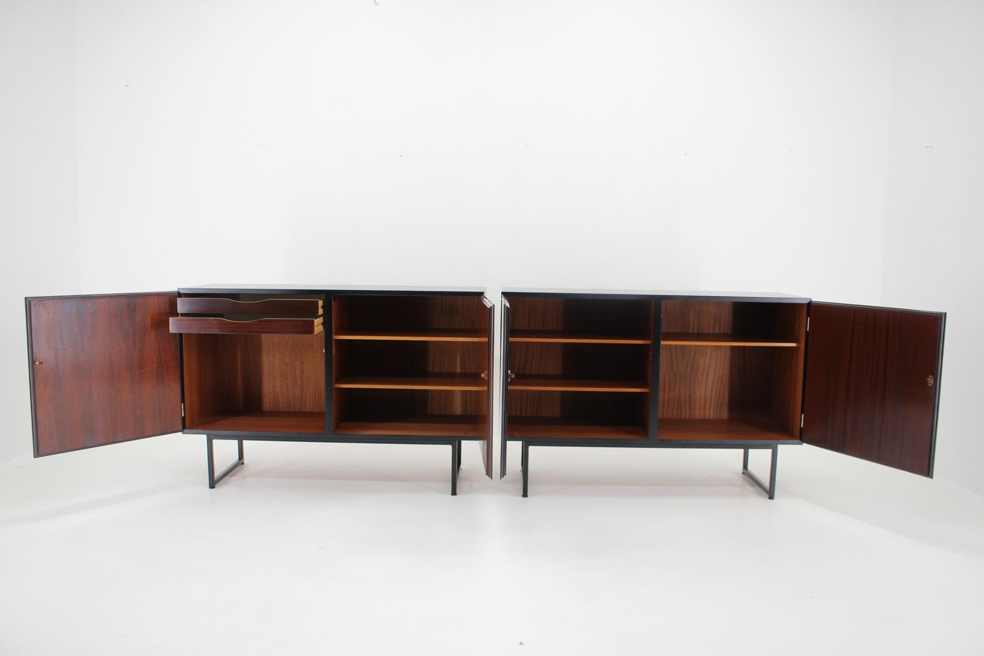 Lacquered 1960s Pair of Omann Jun Upcycled Palisander Sideboard, Denmark 