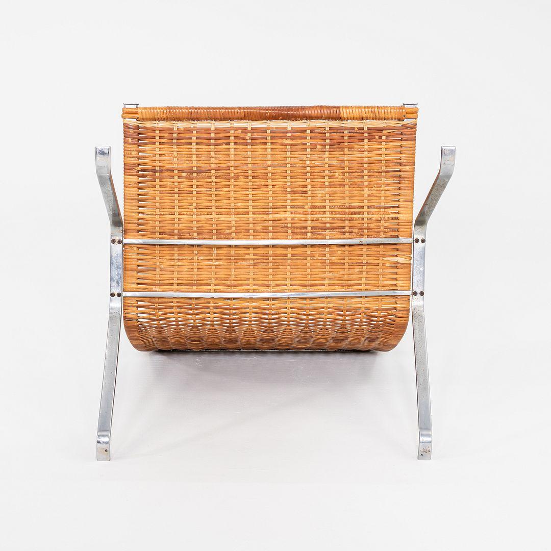 Pareja de tumbonas de mimbre e inox de los años 60 Poul Kjaerholm para PK 22 en venta 4