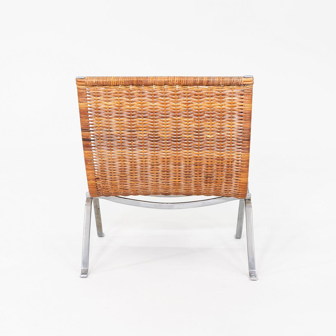 Pareja de tumbonas de mimbre e inox de los años 60 Poul Kjaerholm para PK 22 en venta 5