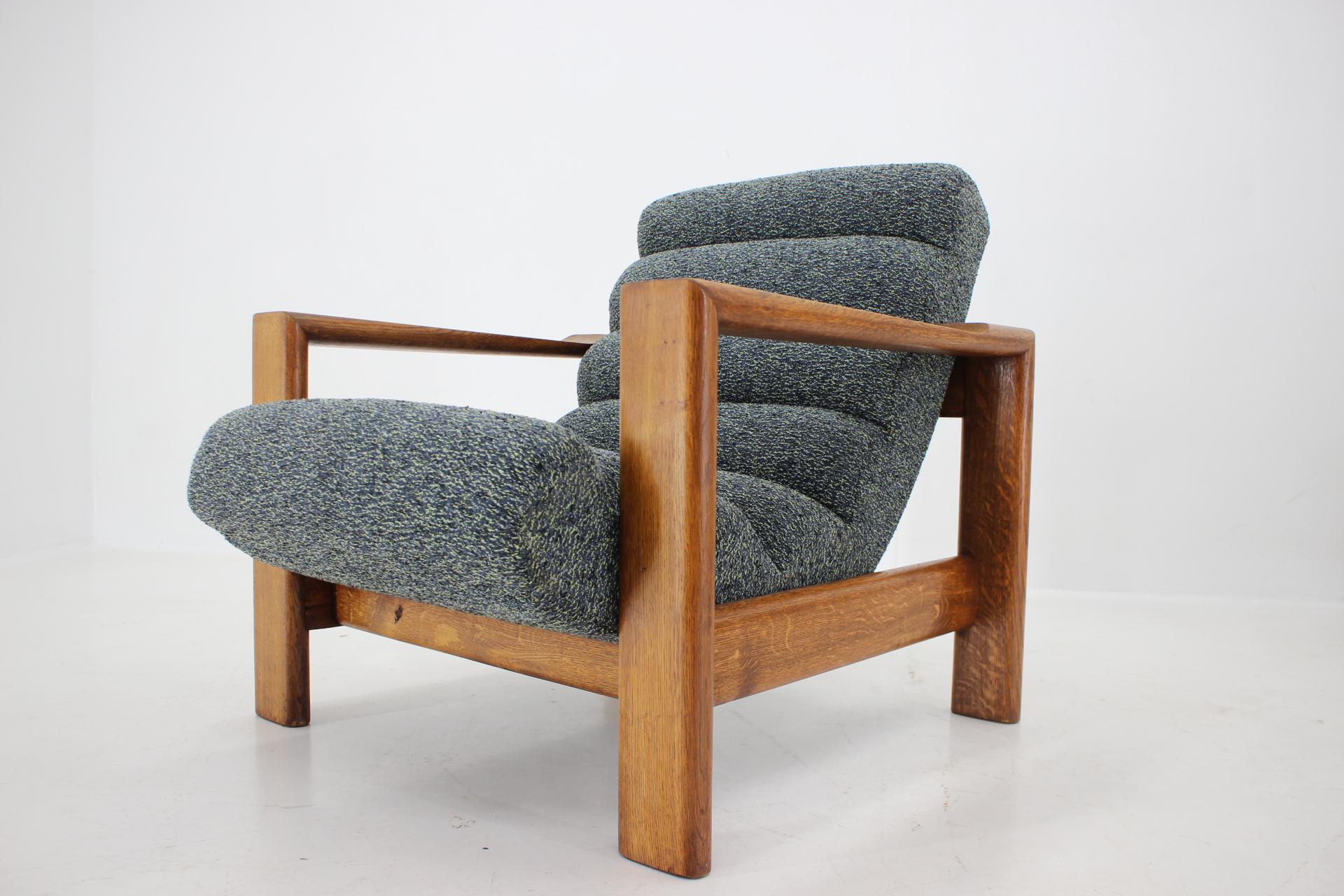 1960s, Pair of Rare Armchairs with Stools in Oak, Finland For Sale 5