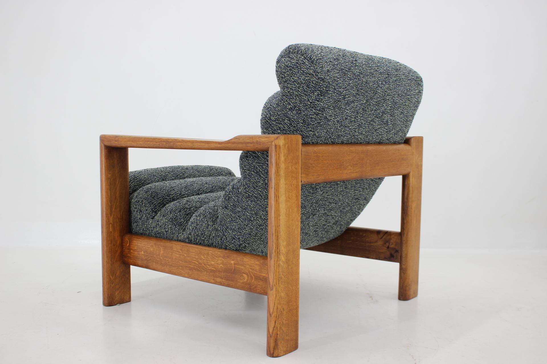 1960s, Pair of Rare Armchairs with Stools in Oak, Finland For Sale 7