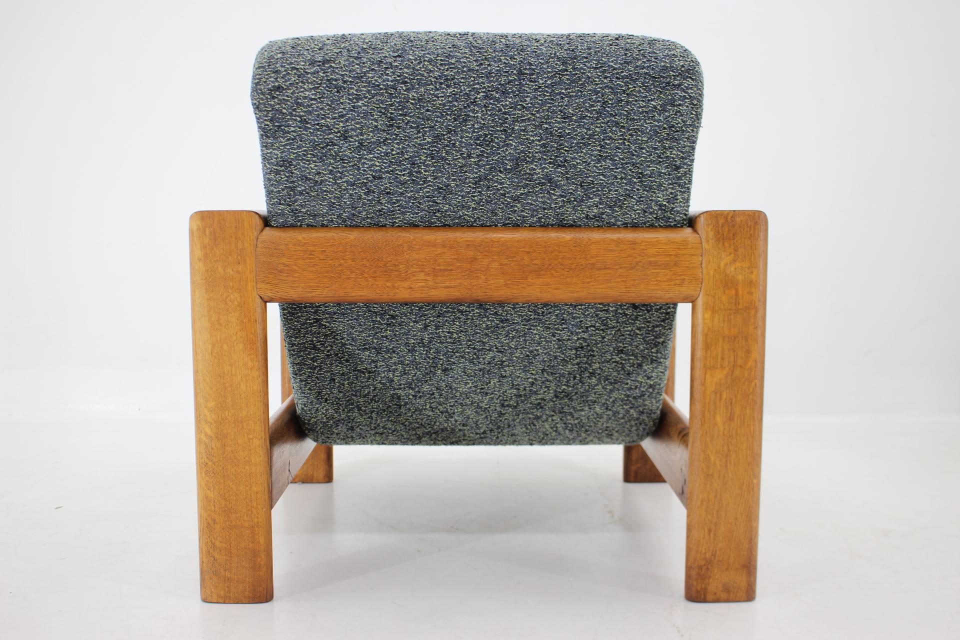 1960s, Pair of Rare Armchairs with Stools in Oak, Finland For Sale 8