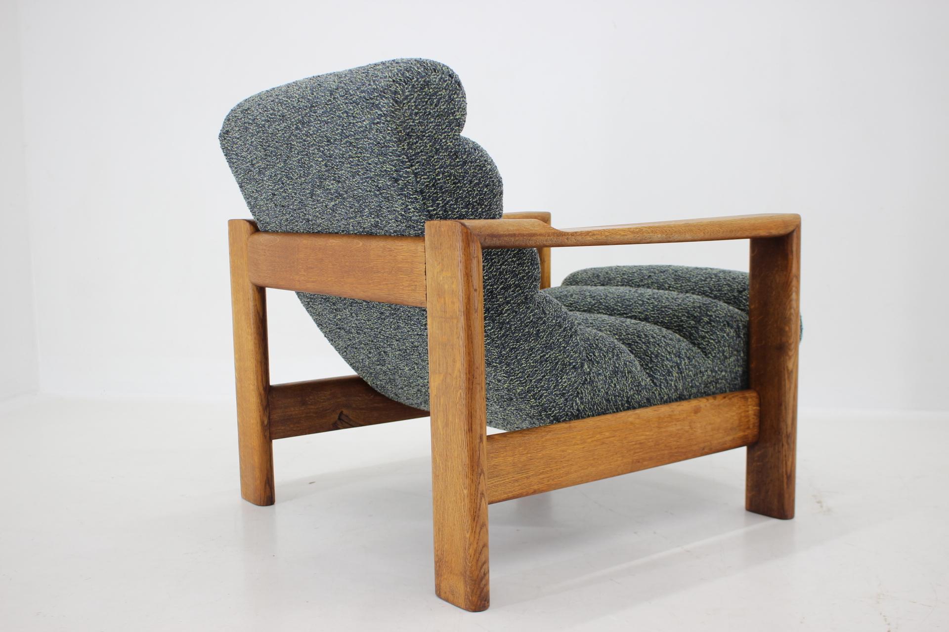 1960s, Pair of Rare Armchairs with Stools in Oak, Finland For Sale 9