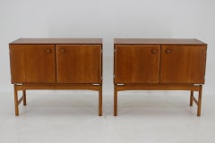 1960s Pair of Rare Teak Cabinets by Krasna Jizba, Czechoslovakia