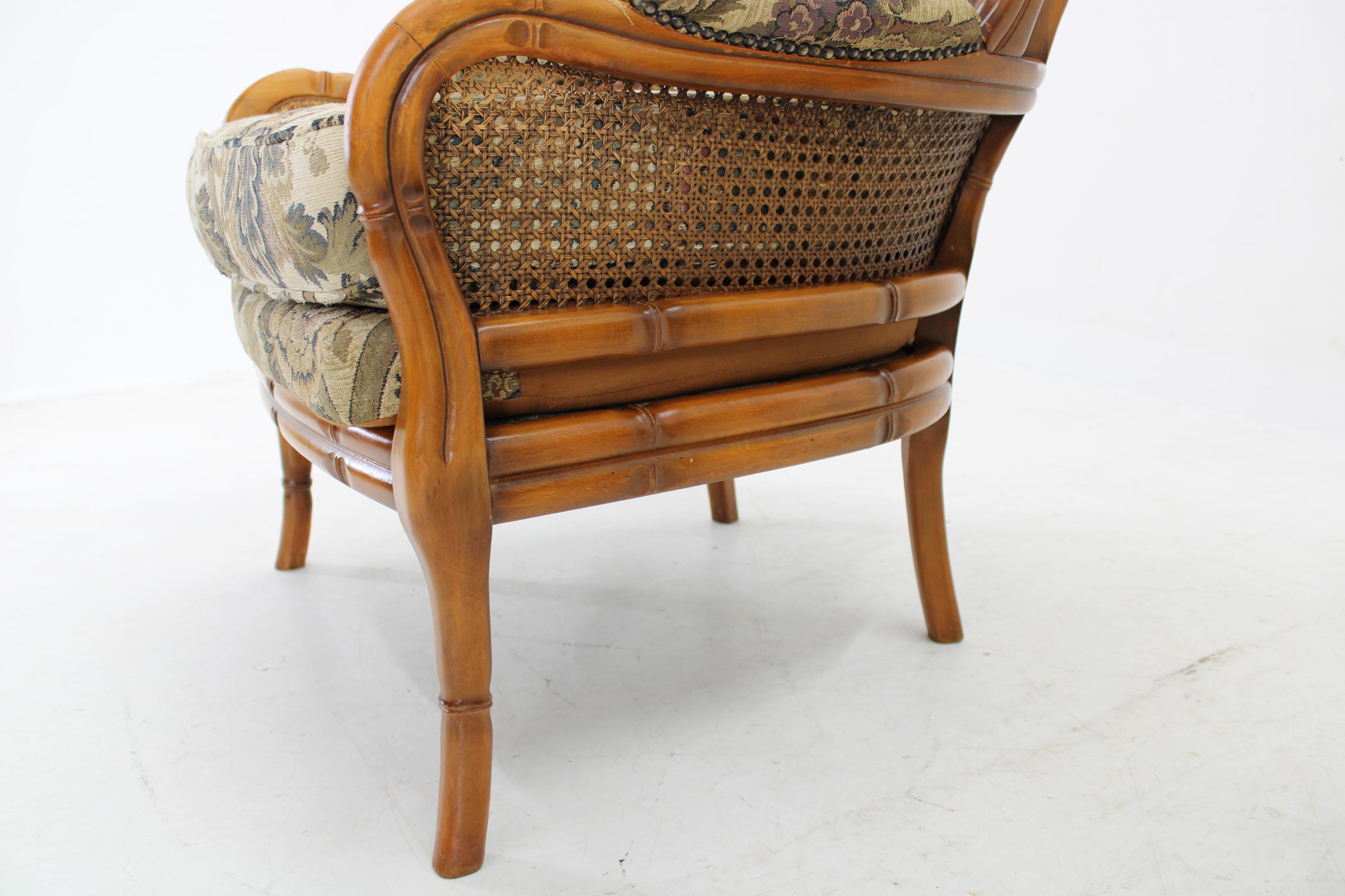 1960s Pair of Rattan Armchairs , Italy For Sale 9