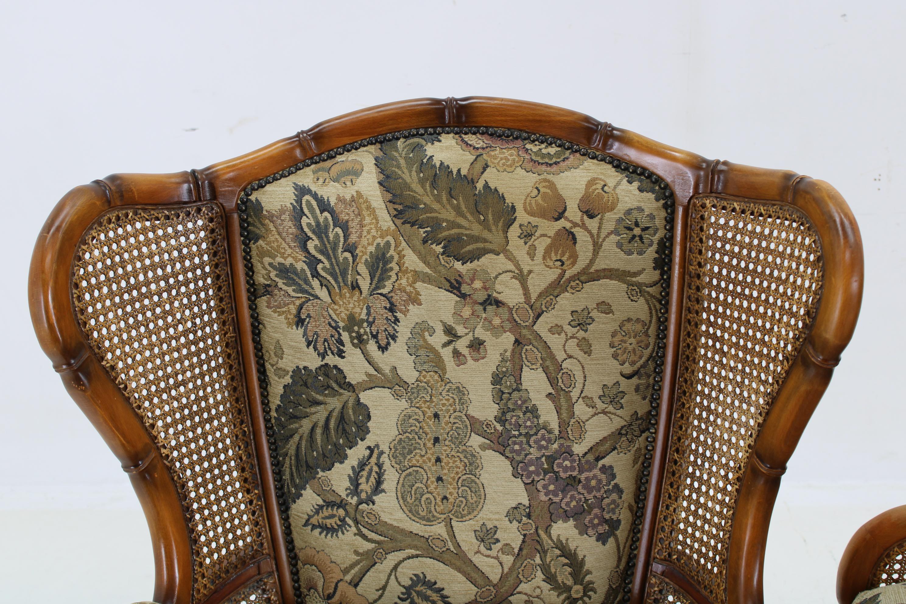 1960s Pair of Rattan Armchairs , Italy For Sale 2