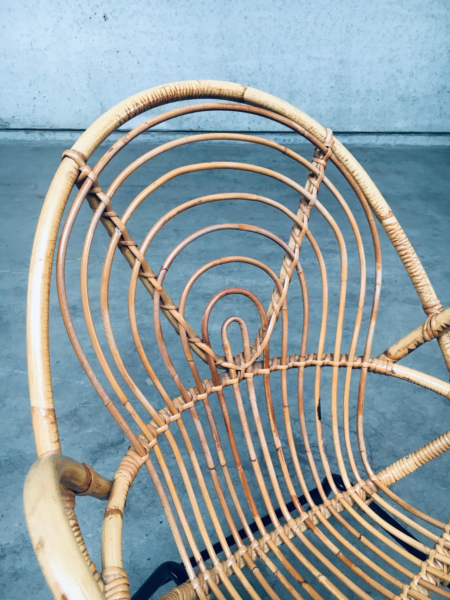 1960's Pair of Rattan Lounge Chairs by Rohe Noordwolde For Sale 6
