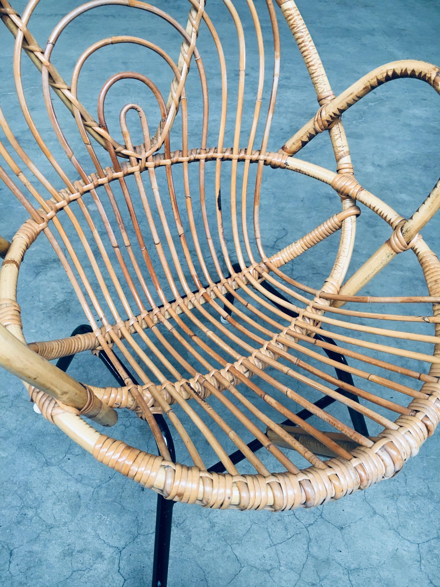 1960's Pair of Rattan Lounge Chairs by Rohe Noordwolde For Sale 7